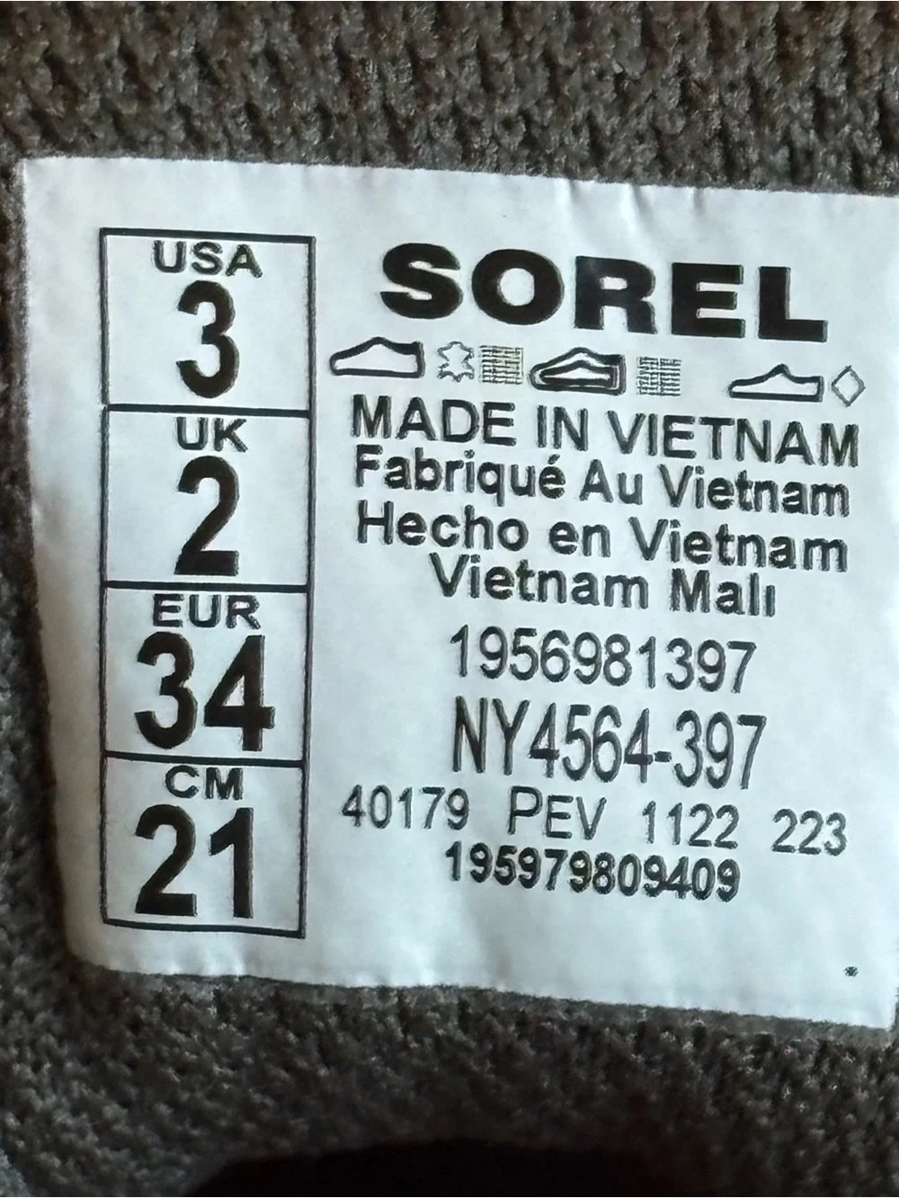 Sorel Youth Waterproof Out ‘N About Olive/Orange Suede & Rubber Winter Boots Y 3